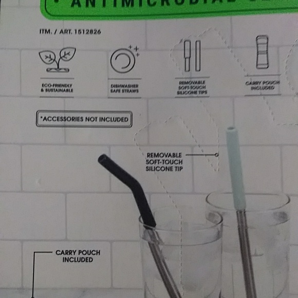 13 Piece Stainless Steel Reusable Straws by Manna - Picture 7 of 9